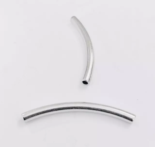 Tube laiton plaqué argent , curvé 