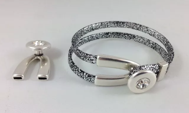 Fermoir fourche avec strass pour 2x5mm