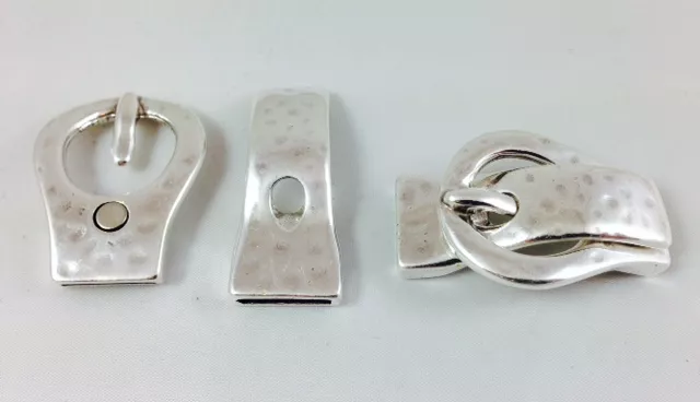 Fermoir boucle de ceinture martelé 15mm