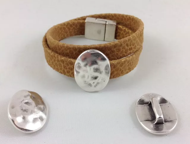 Passant ovale martelé pour cuir 10mm