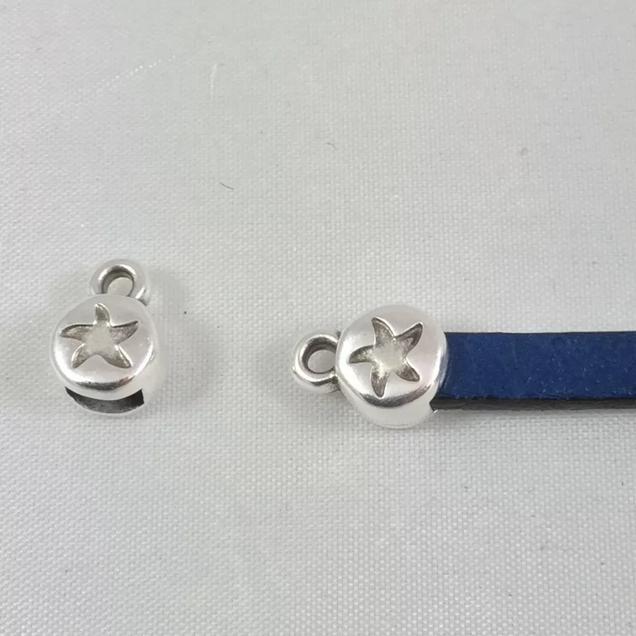 20 Embouts ronds etoilés 5mm pour cuir 5mm plat