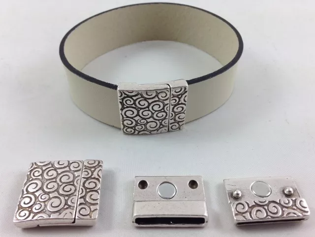 Fermoir aimanté 20mm en étain avec motif spiral