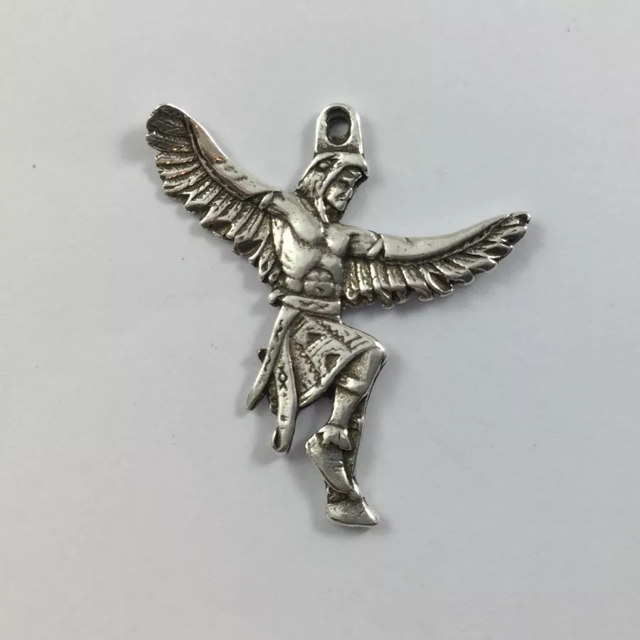 Pendant Indien oiseau en étain pl argent