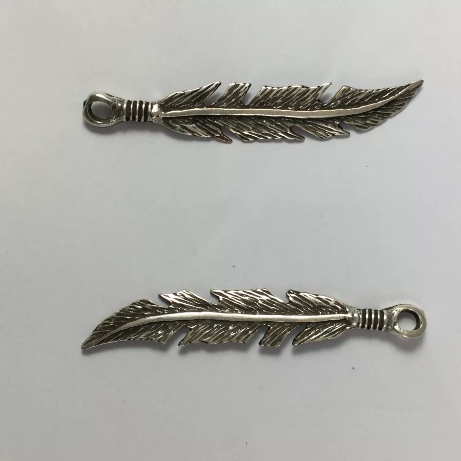 5 Pendants grande  plume 7cm