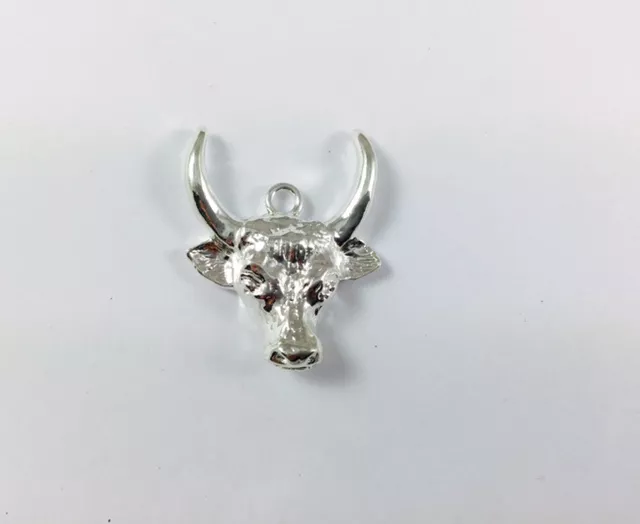 5 Pendants Taureau en ETAIN,Fabrication Française 10 MICRONS