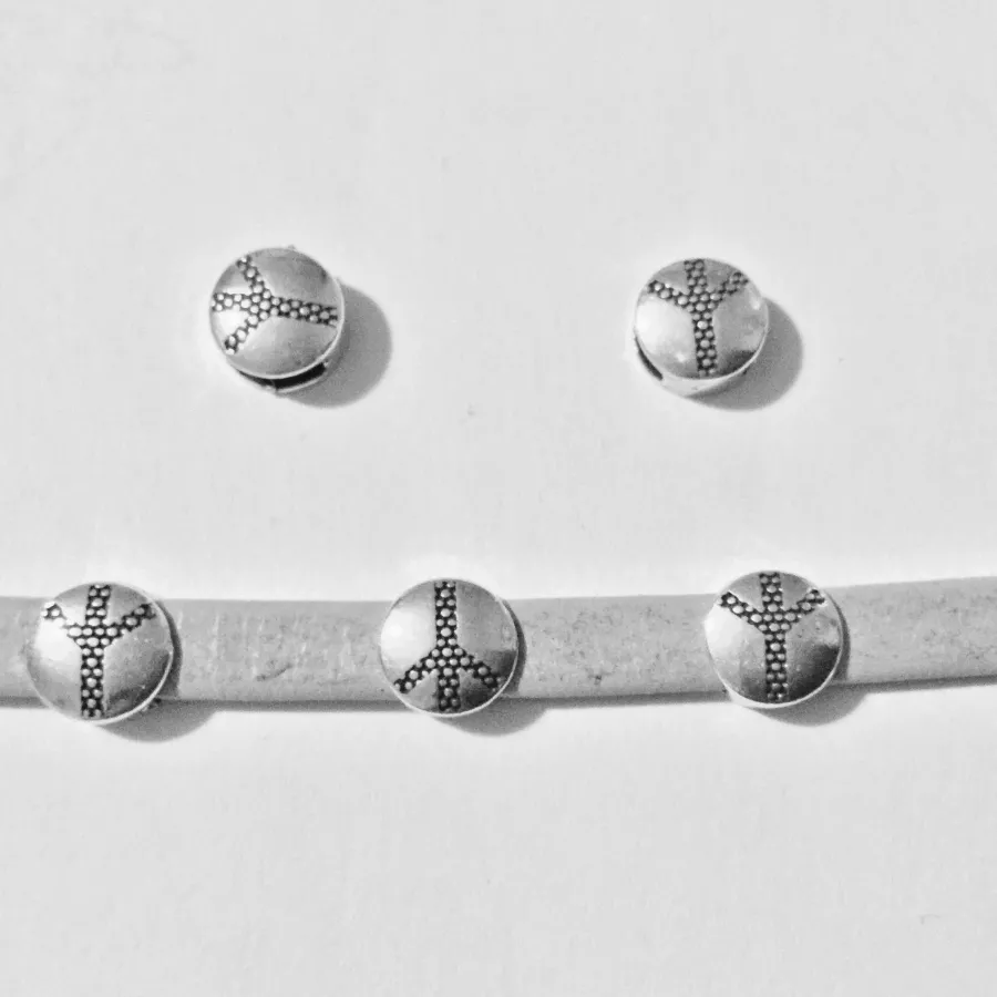 Passant peace and love 5mm en étain plaqué argent 