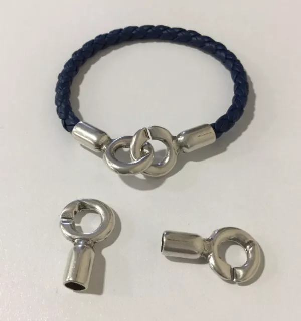 Fermoir crochet pour cuir rond 5mm