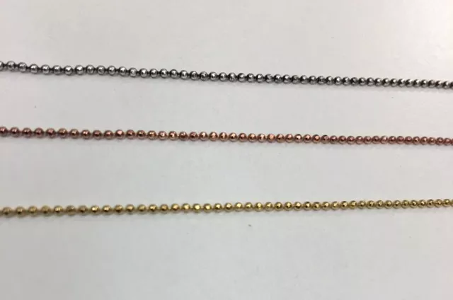 Chaîne bille très fine en argent plaquée en France 10microns