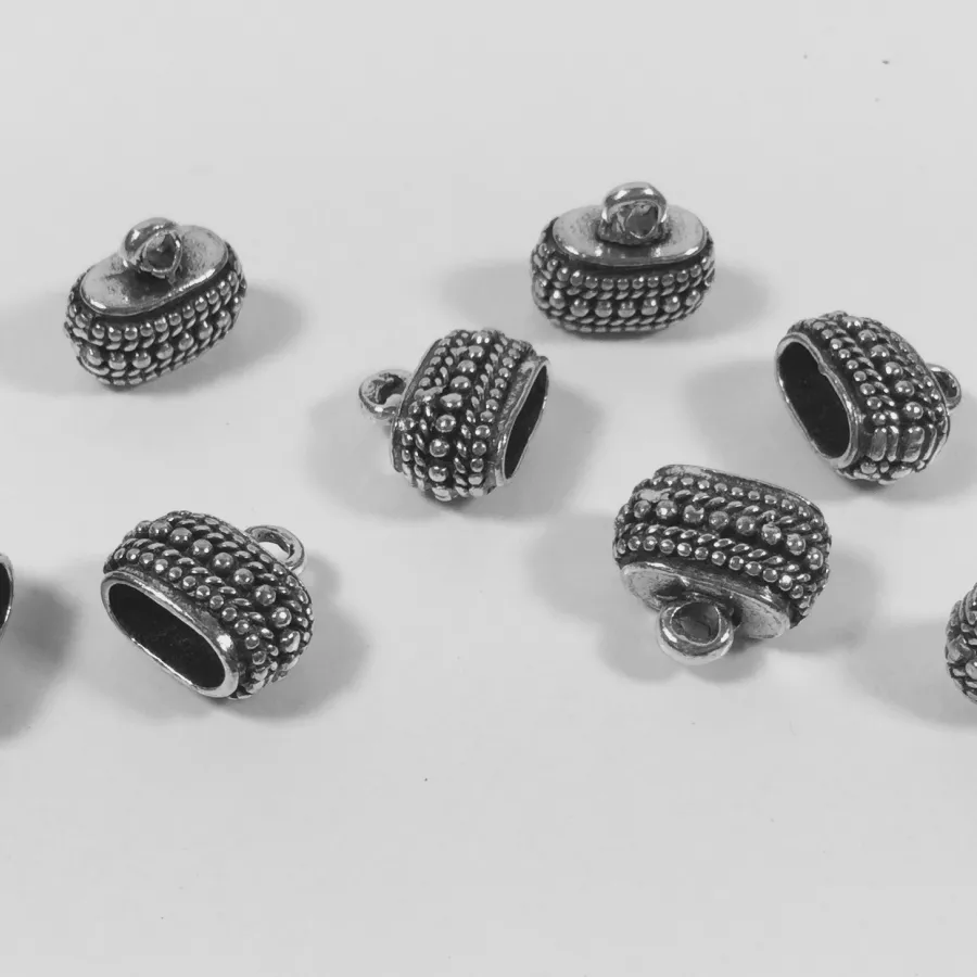 Embout 8mm en étain plaqué argent