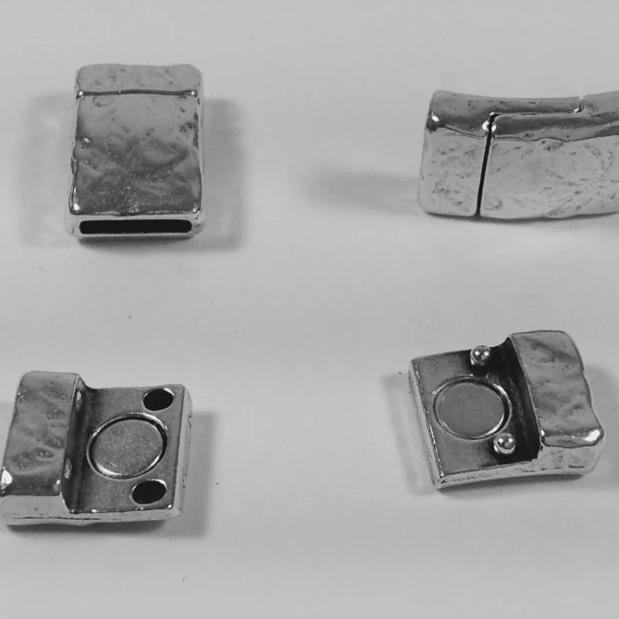 Fermoir aimanté 10 mm en étain Martelé, 
