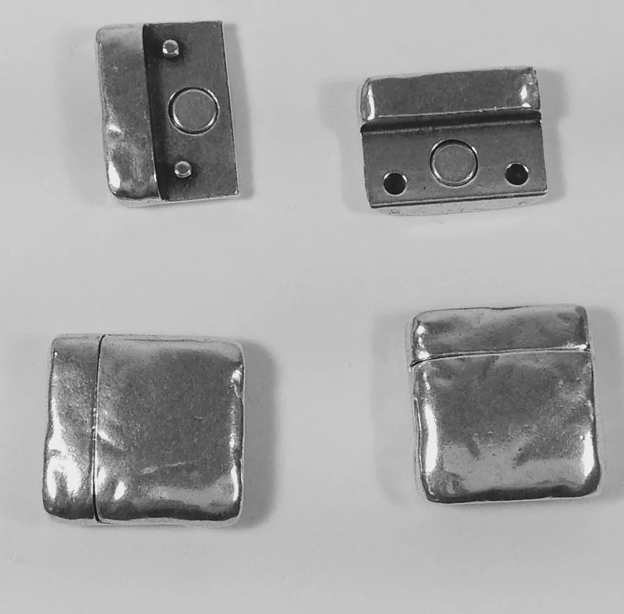 Fermoir aimanté martelé 20 mm en étain