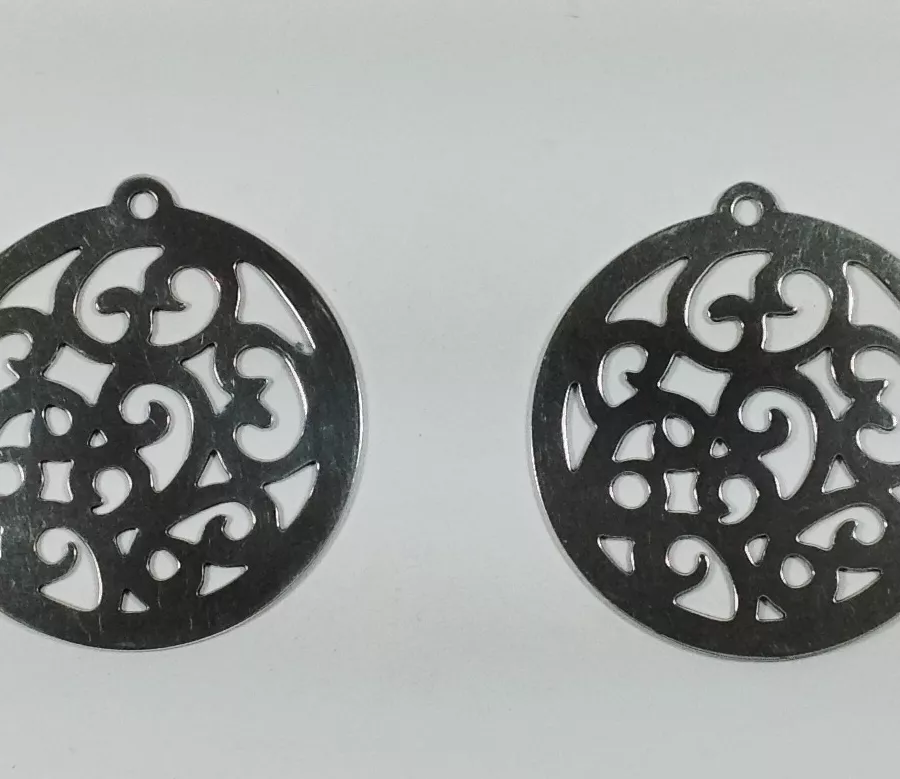 2Pendants  en laiton motif Arabesque plaqué 10 microns Fabrication Française
