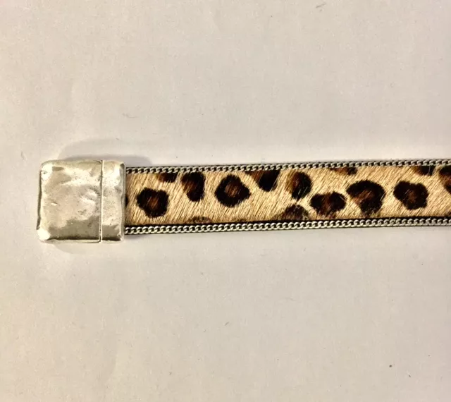 Cuir à poils 20mm avec chaine -20cm