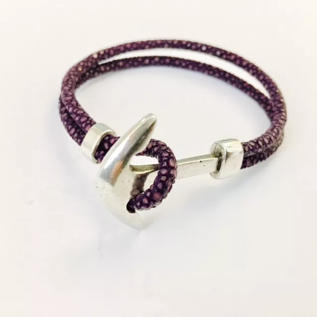 Fermoir ANCRE+son passant pour cuir 3 mm en étain