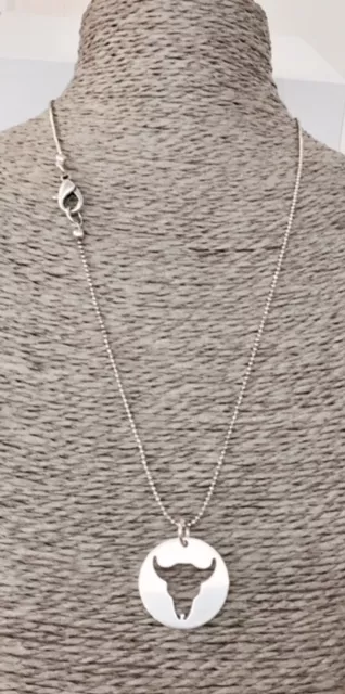 Pendant crâne de buffle argent 10microns, Fabrication Française