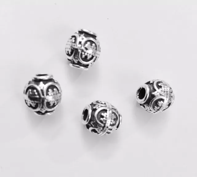 Perles en étain 9mm avec motif, fabrication Française