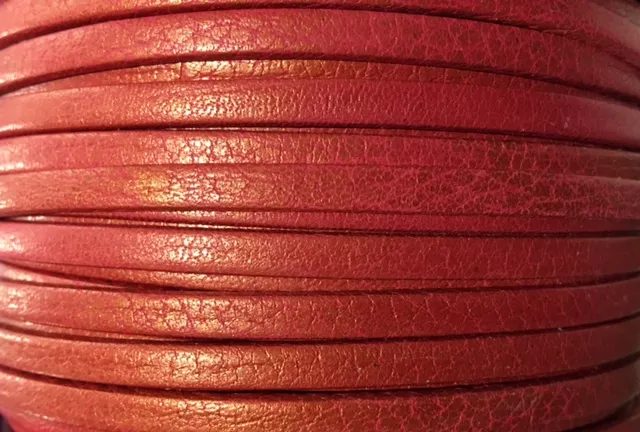 Cuir 5mm Corail perlé