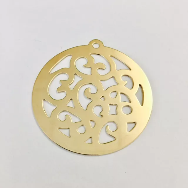 Grand pendant Arabesque en laiton doré à l'or fin 24 carat