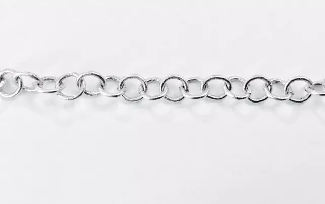 Chaine en laiton plaqué argent, maille ronde de 6.85mm