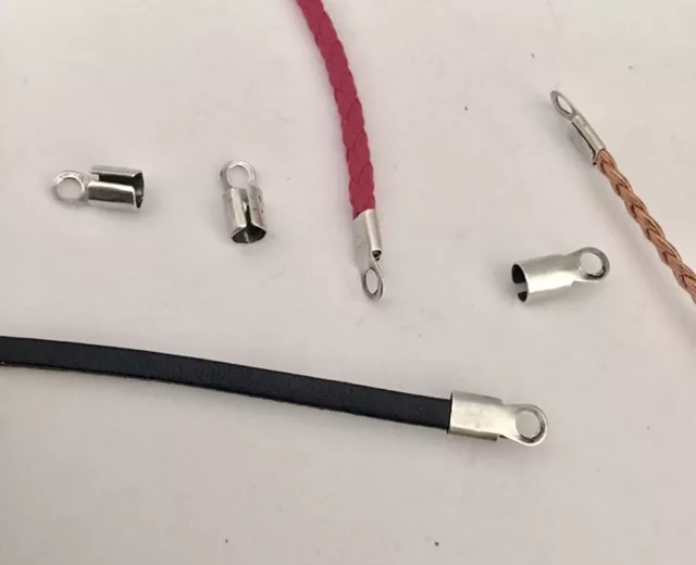 Embout à écraser pour cuir 3mm rond ou plat