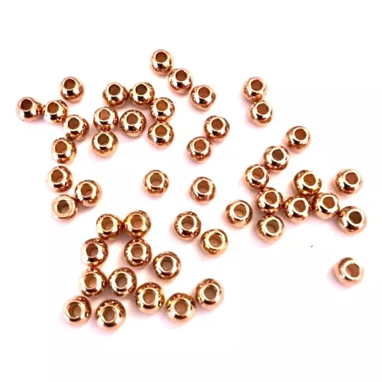 Perles rondes de 4 mm de diamètre en or rose