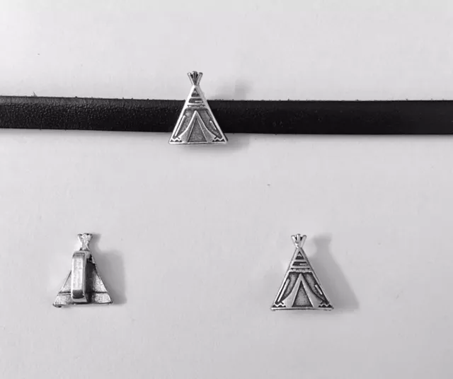 Passant tepee 5mm en étain plaqué argent