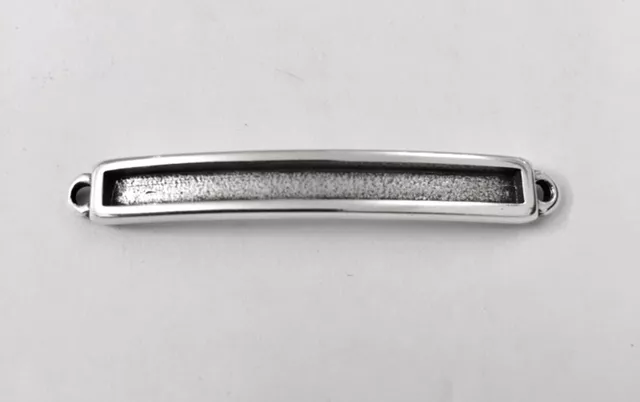 Intercalaire barre pour coller cuir, chaine ou perles avec 2 anneaux