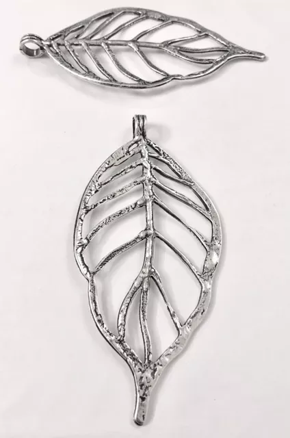 Pendant grande feuille pour sautoir