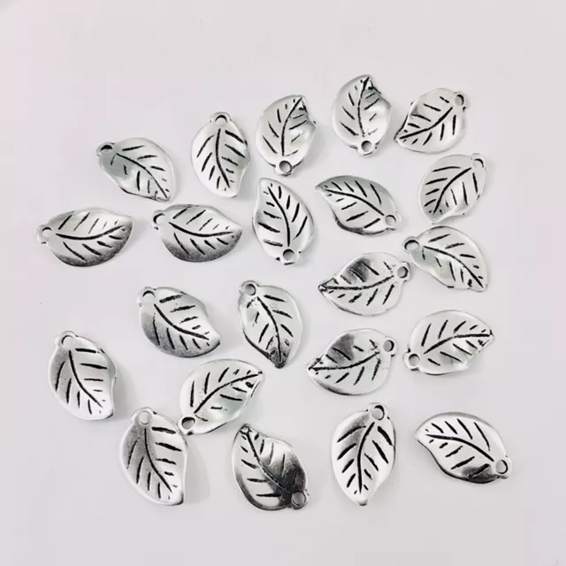 Pendant feuille double face 16 x 11 mm