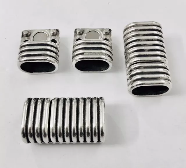 Fermoir aimanté strié 10 x7 mm, pour regaliz ou 2x5mm rond