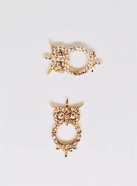 Intercalaire HIBOU en laiton plaqué or rose avec zirconium