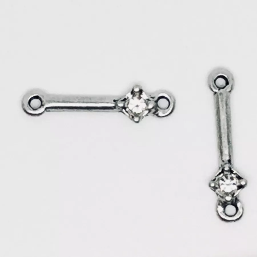 Intercalaire/pendant  deux anneaux avec strass