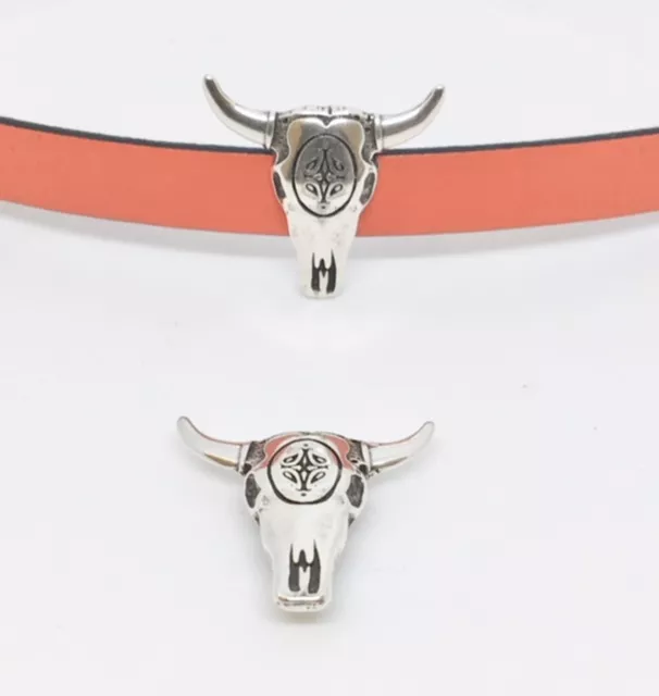 Passant tête de taureau 10 mm en étain