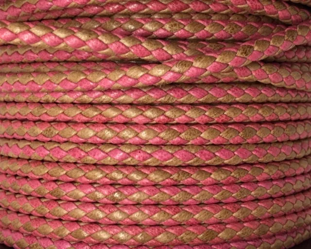 Tressé rond 4mm en agneau plongé-qualité joaillerie