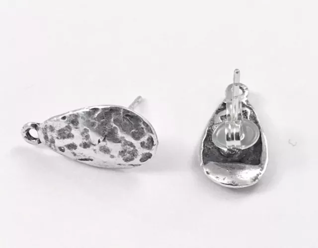 Boucles d'oreilles à clous ovales martelés