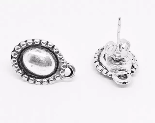 Boucles d'oreilles à clous ovales avec liséré