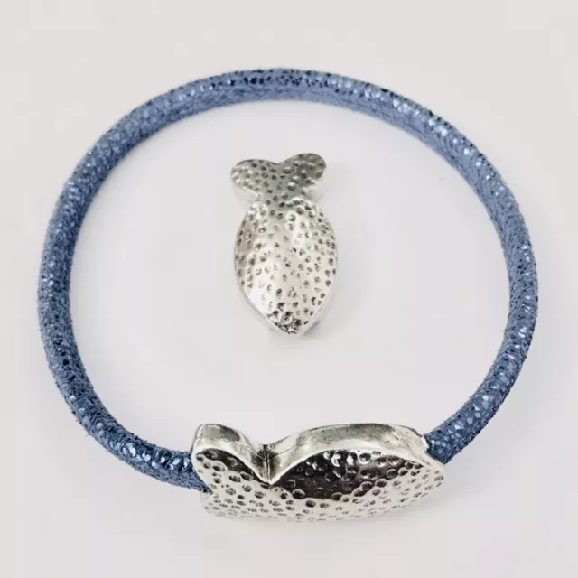 Fermoir aimanté en étain 5mm forme poisson martelé