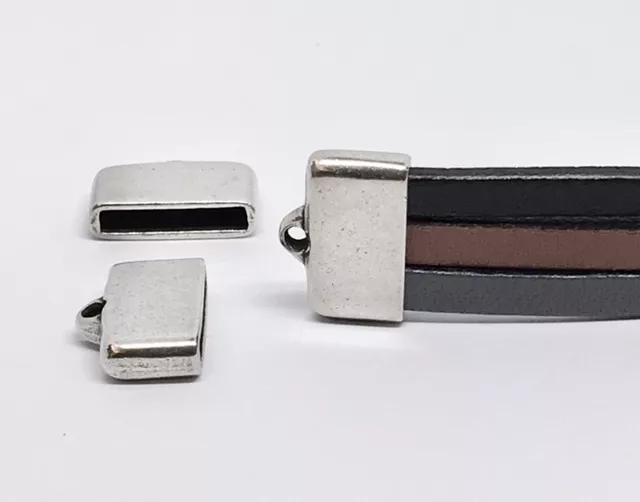 Embout étain pour cuir 15 x 2.5mm