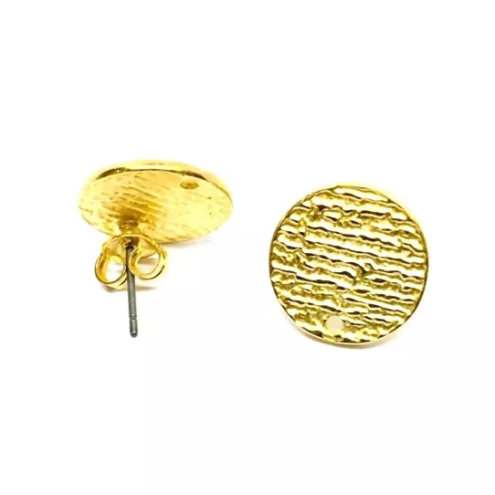 Boucles d'oreilles doré avec tige en titan