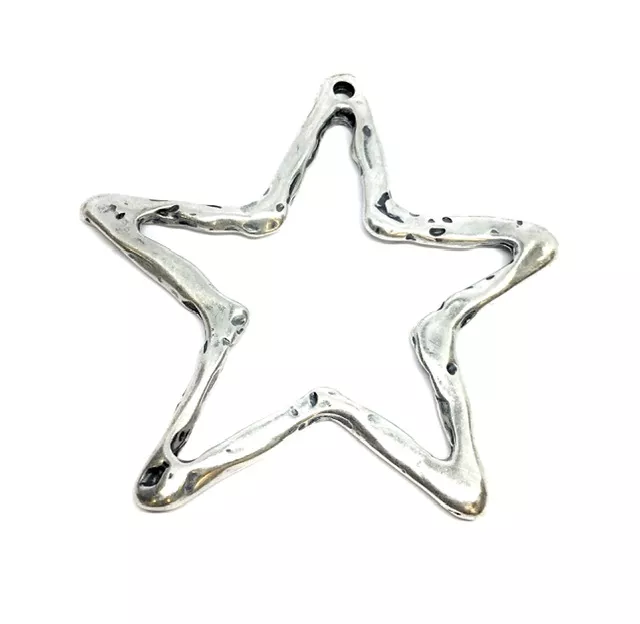 Grande etoile martelé en pendant 78mm