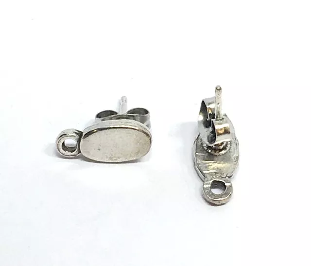 Boucles d'oreilles ovales à clous en étain