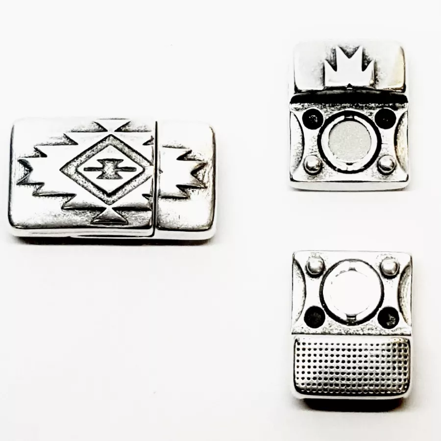 Fermoir aimanté 10mm avec motif géométrique