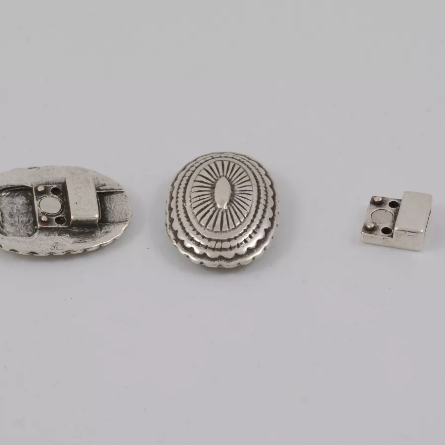 3 Fermoirs aimantés en boucle pour cuir 10mm en zamac