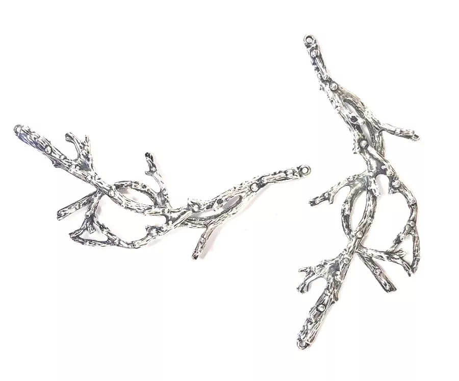 Grande intercalaire branche d'arbre avec deux anneaux