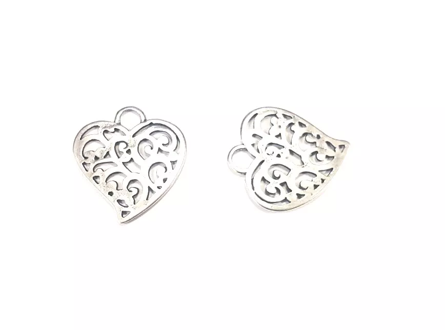 Pendant coeur fantaisie filigrane