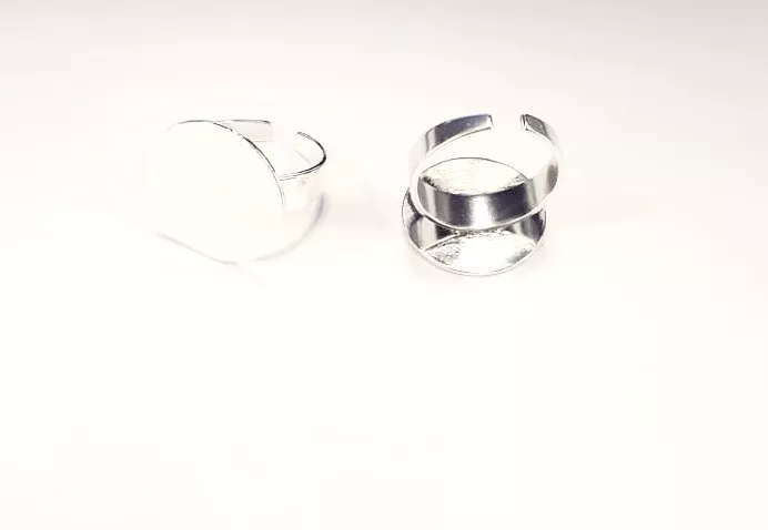 Bagues avec plateau 18mm, 10 microns plaquées en France