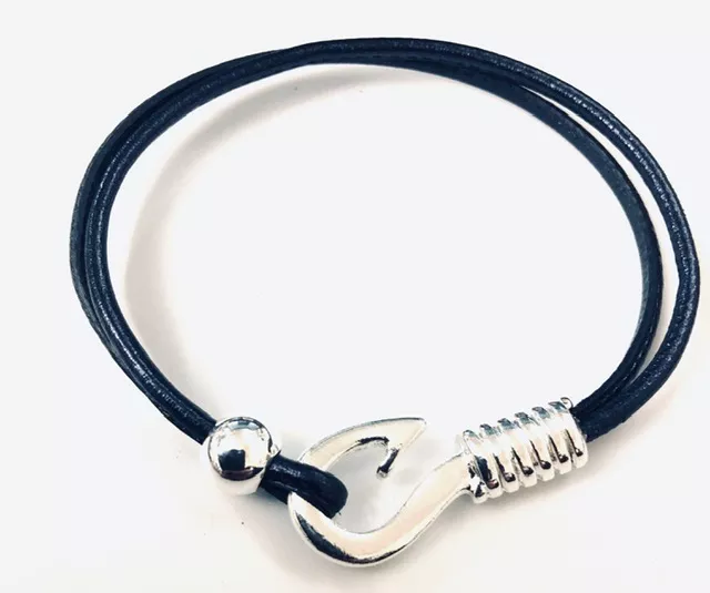 Fermoir hameçon en Etain FABRICATION FRANCAISE 10microns argent vif 