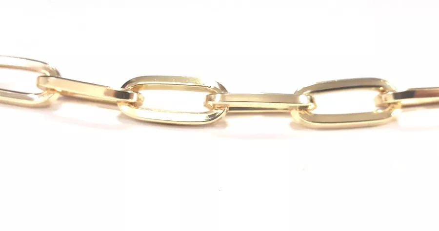 Chaine trombone en aluminium dorée dim : 23x10.3mm