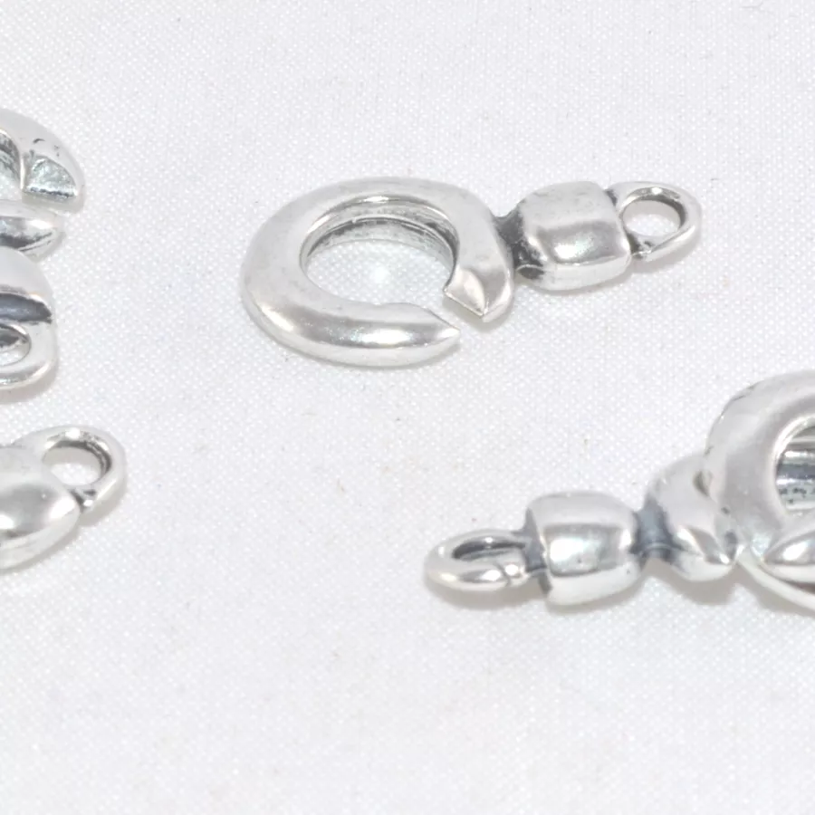 Fermoir crochet en zamac plaqué argent