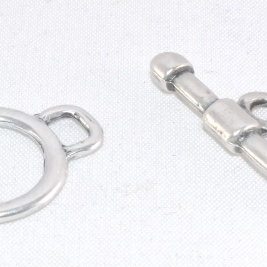 Fermoir T en zamac plaqué argent